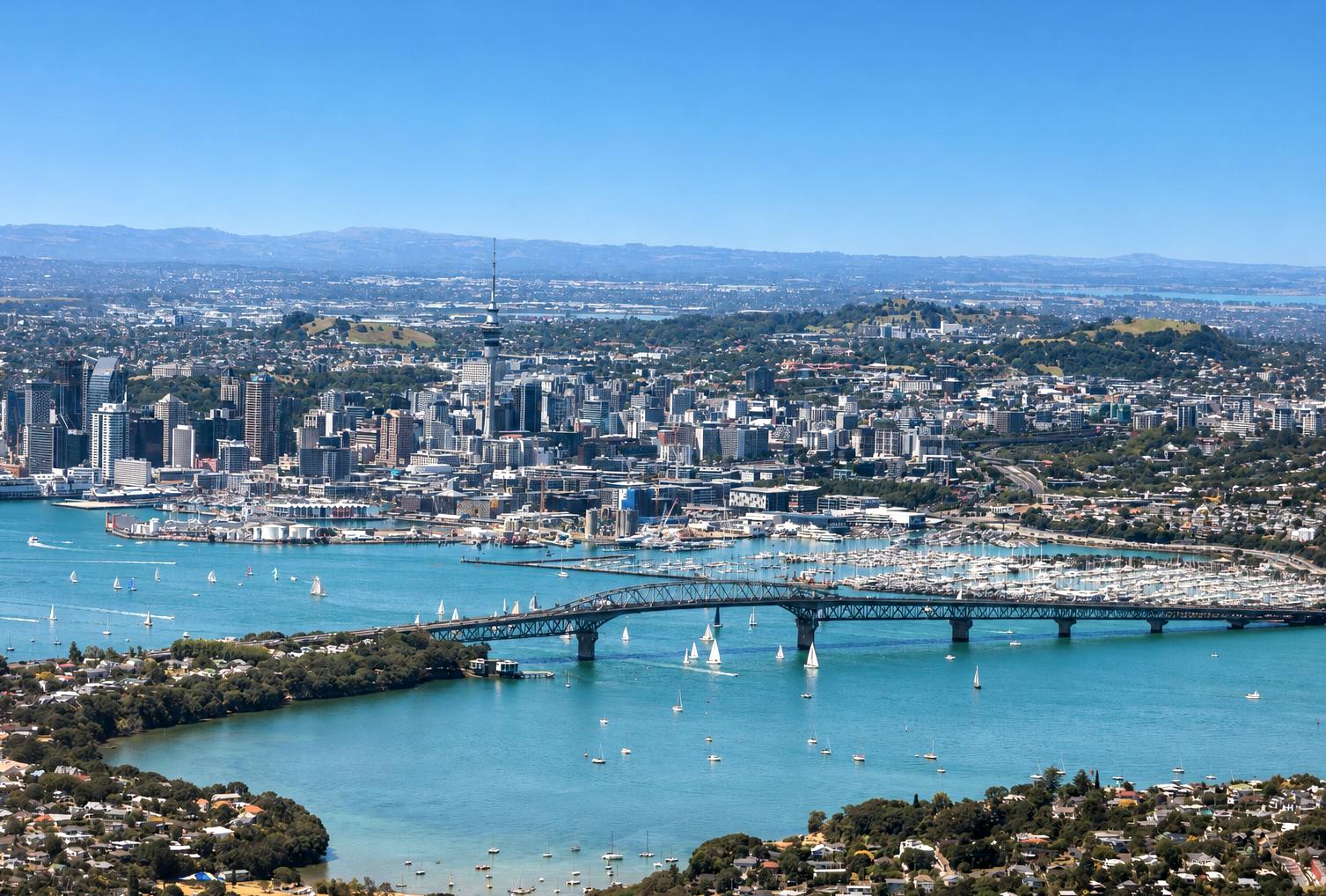 Auckland harbour bridge blue