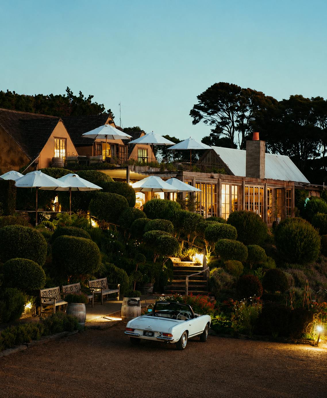 Dining mudbrick evening 1